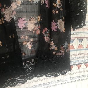Xhilaration Sweaters - Black floral cardigan kimono XS/ S boho festival Xhilaration Sweaters - Black floral cardigan kimono XS/ S boho festival